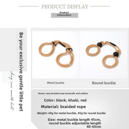 Adjustable Rope Handcuffs Erotic Slave BDSM Bondage Restraint Rope Ankle cuffs Fetish Flirt Sex Toys For Women Men Adults Games﻿
