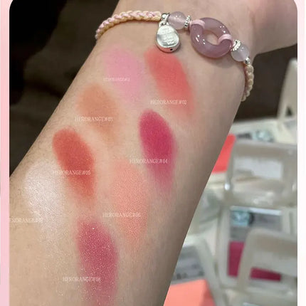 Powder Blusher Disk Monochrome Matte Blush Palette Cheek Tint Natural Facial Rouge Plate Brighten Nude Matte Face Contour Makeup