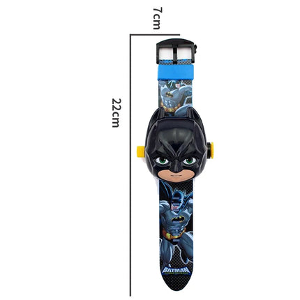 Batman Anime Figure Peripheral Children Plastic Flip Watch Projection Electronic Watch Cartoon Cute Kid's Toy Birthday Gifts