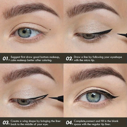Ultra-thin Waterproof Liquid Eyeliner Dry Quickly Smooth Eye Liner Long Last Lower Eyelash Pen  Makeup Cosmetics 6 Colors