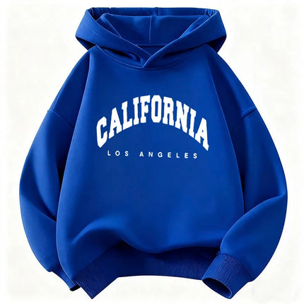Kids Fashion Hoodie, Los Angeles California Letter Cat Graphic Sweatshirt, Unisex Tops for Boys Girls