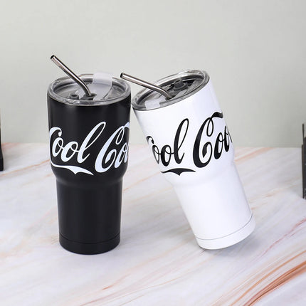 Coca Cola Ice King Cup Thermos Cup Large Capacity 20oz Straw Water Cup