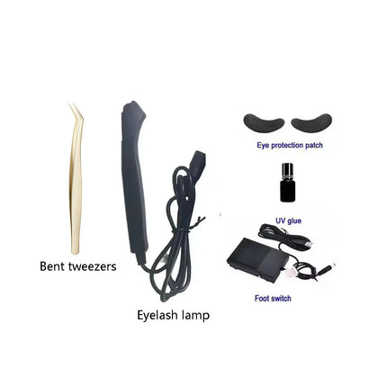 5W Eyelashes Tweezers Stainless Steel Tweezers Anti-staticTweezers for Eyelash Extensions Beauty Ultraviolet UV Glue Curing Lamp