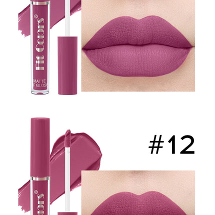 Six-piece lip gloss set, waterproof, anti-fading, easy to apply, velvet matte lip gloss