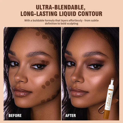 6 Colors Liquid Contour Long Wear Bronzer Cream Contour Makeup Long Lasting Nourishing Hydrating Face Contour 6 Colors