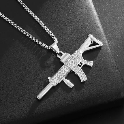 Hip Hop Iec Out Put Crystal Zirconia Dollar Sign Pendant Necklace Fashion Punk Cool Rock Rap Party Jewelry Accessories for Men