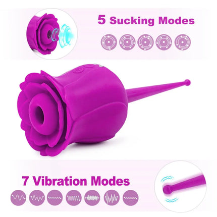 G-Spot  Stimulating Vibrators  oral Sucking Handheld Rose Flower Shape   Adult Toys Sex for Female Women
