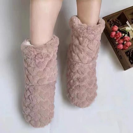 2026 Winter Adult Thick Warm Floor Shoes High Tube Non-Slip Indoor Cotton Shoes Plush Home Slippers Men And Women