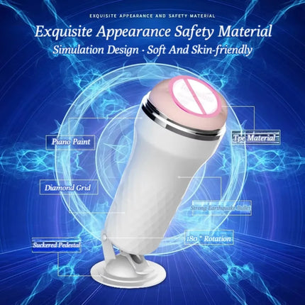 Men's Masturbation Cup Penis Trainer Male Manual Masturbator Hands-Free Suction Cup 3D Simulation Pocket Pussy Sex Toy For Men