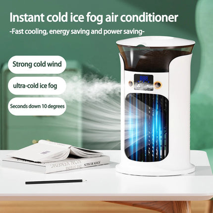 Desktop Mini Air Conditioner Portable USB Air Cooler Fan For Home Room Camping Humidifier Cooling Fans 7 Color Night Lamp