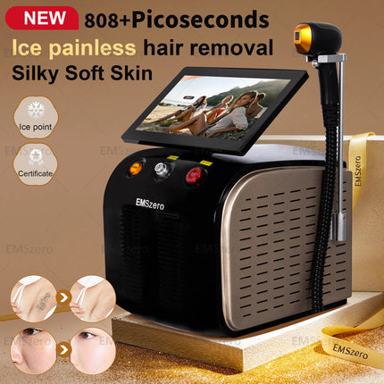 5000W Diode Ice Laser 3 Wavelength Professional 808 2 In 1 Hair Removal And Laser Peak Picoseconds Nd Yag Tattoo Removal Machine