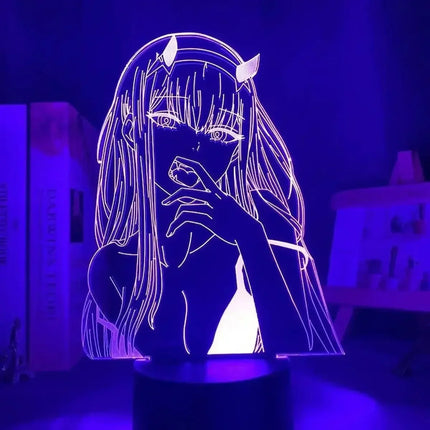 Anime Lamp Zero Two Figure Nightlights Boys Girls Manga Gift Night Light Remote Control 16 Colors 3d Lamp Darling in The Franxx