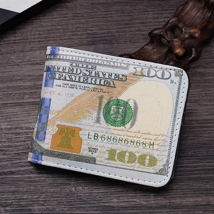 Funny USD Dollar Wallet for Men's Boys Money Clip PU Leather Novelty Gift Women Male Coin Purse Pouch Monederos Para Mujer