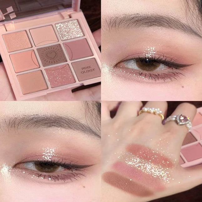 DIKALU Nine-Color Eyeshadow Palette Nine-Pan Matte Pearl Summer Milk Tea Purple Peach Pink Fresh Niche