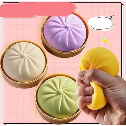 Cute Colorful Flour Steamed Buns Pinch Giant Smile Facial Expression Dumpling Squishy Ornaments Office Stress Sensory Kids Gift