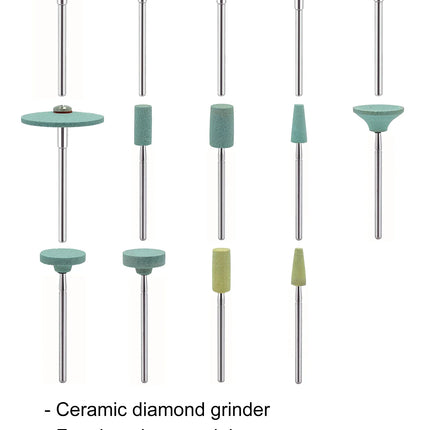 5pcs Dental Polisher Ceramic Diamond Grinding Head Stone Zirconia Ceramics Emax Crowns Grinder Quick Polishing Burs