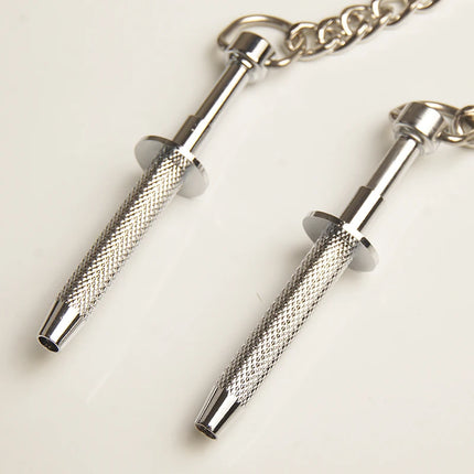 BDSM Spring Loaded Nipple Grabber Claws Clamps,Metal Breast Clips With Connecting Chain ,Sex Toys for Couples,Adult Games