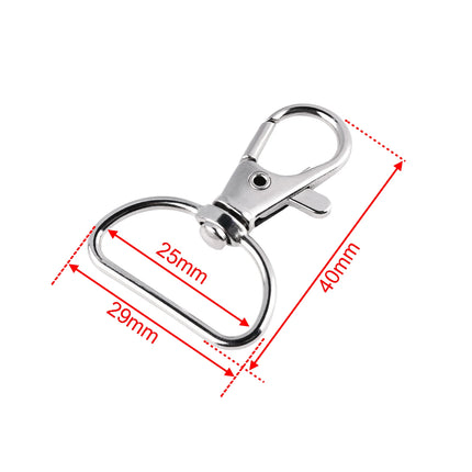 10pcs Swivel Key Holder Keyring Keychain Keyfob Lobster Clasp Carabiner Clips Snap Hook Buckle Bag Strap Jewelry DIY Craft Metal