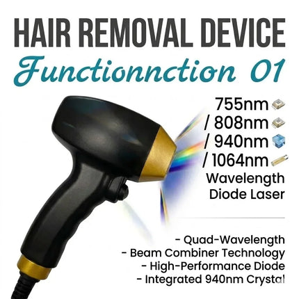 2026 4 In 1 Soprano 755/808/940/1064nm 4 Waves Titanium Ice Laser Hair Removal Latest FAC Technology ND:YAG+RF+IPL Painless