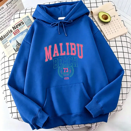 Fashion Vintage Malibu Beach Print Hoodies Casual Hoodies Sweatshirts Men Women Tops Spring Autumn Winter Clothes