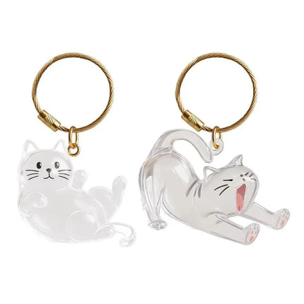 New Transparent Cat Hair Storage Keychain Cute DIY Pet Fur Keepsake Capsule Portable Souvenirs Keychain Pet Lovers