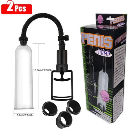 1pcs/2Pcs Penis Pump Enlargement penis  Vacuum Pump Trainer Treatment Device Manual Air Pump Exerciser Masturbator Adult Sex Toy