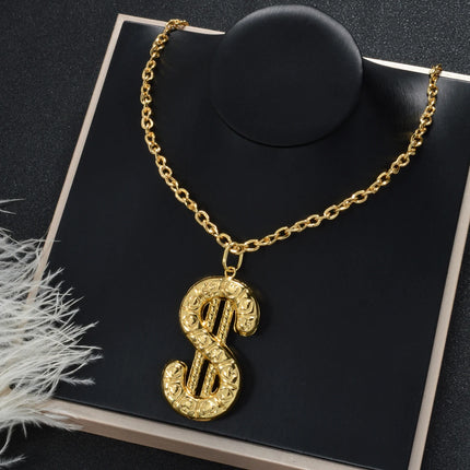 1 Women's Fashion Pendant Necklace Hot Selling Hip Hop Punk Dollar Symbol Pendant Necklace Versatile Classic Jewelry Gift