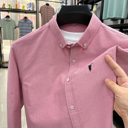 100% Cotton Corduroy Shirt - Green Long Sleeve M-4XL - Spring Autumn Slim Fit Candy Color Collection