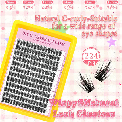 192 Rows Cluster Lashes Faux Mink Eyelashes Cluster Natural Eyelash Extension 3D Russia Strip Individual Eyelashes Cluster
