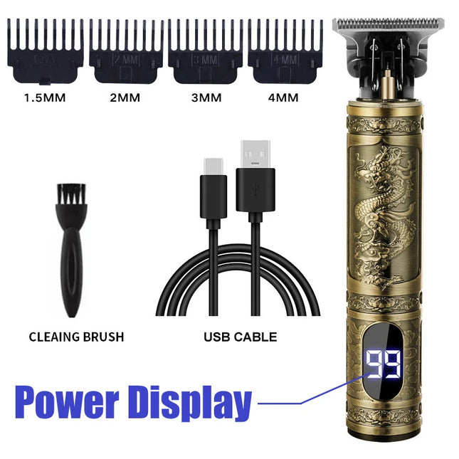 Cordless Barber Clipper Set Vintage T9 Hair Clippers for Men Hair Cutting Machine Kit T-Blade Trimmer Combo Mens Beard Shaver
