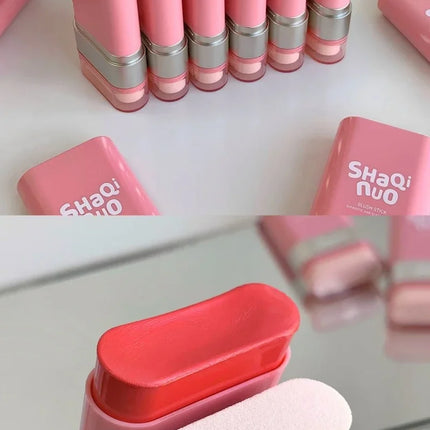 1pcs Multi Use Blush Cream Cushion Stick Natural Nude Makeup Lip Cheek Tint Portable Long Lasting Hydrating Cosmetic Makeup