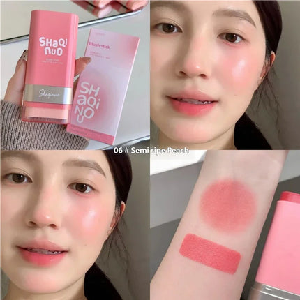 1pcs Multi Use Blush Cream Cushion Stick Natural Nude Makeup Lip Cheek Tint Portable Long Lasting Hydrating Cosmetic Makeup