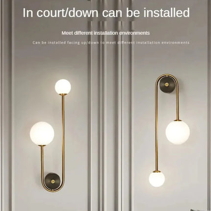 Modern Wall Lamp Glass Ball LED Gold Home Decor For Living Room Bedroom Bedside Interior indoor Lighting Sconce Luminaire Lights