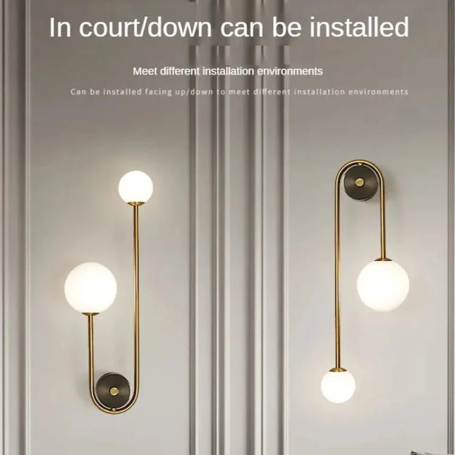 Modern Wall Lamp Glass Ball LED Gold Home Decor For Living Room Bedroom Bedside Interior indoor Lighting Sconce Luminaire Lights