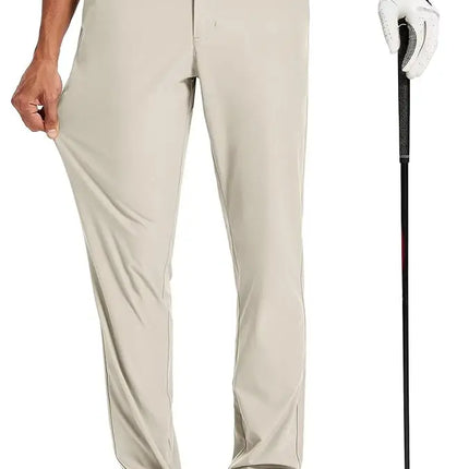 Men's Golf Pants 30"/32"/34" Stretch Work Dress Pants Slim Straight Lightweight Quality Business Trousers Casual Suit Pants
