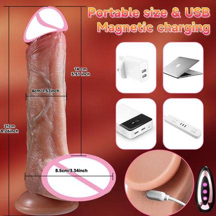 Realistic Dildo Telescopic Vibrator Rotating Penis Adult Dick Vagina Masturbation Anal Plug Heating Dildos Sex Toys For Women