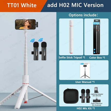 Auto Pop-Up Tripod Portable 70-Inch All-in-one Selfie Stick, Foldable Phone Holder with Bluetooth Remote for iPhone Android