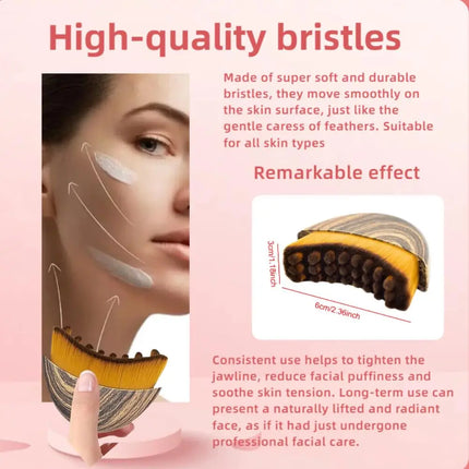 Facial Lymphatic Contour Brush–Ergonomic Dry Brush for Face,Jawline&Chin Sculpting,Lymphatic Massage,Skin Lifting, Anti-Puffine