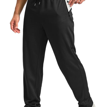 Men's Lightweight Mesh Athletic Pants Quick Dry Sports Joggers Zipper Pockets Running Gym Daily Wear Comfortable Fit
