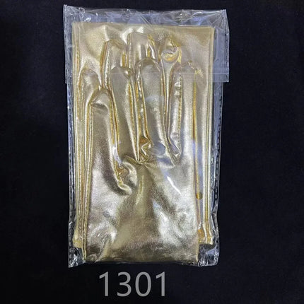 Sexy Patent Leather Long Gloves Cosplay Clothing Accessories Black Tight Gloves Pole Dance Performance Gloves Show Punk Gothic