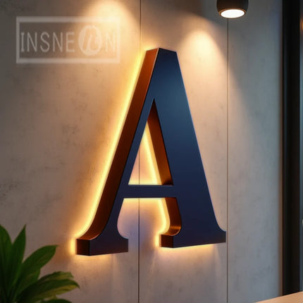 Custom 3D Metal LED Light Backlit Sign for Storefront Business Illuminated Signage Outdoor Waterproof Advertising Light Up