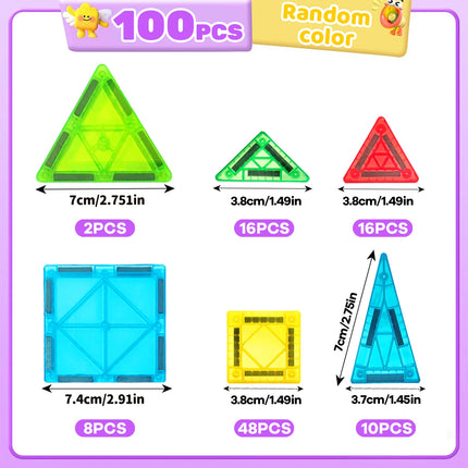 Magnetic Building Blocks 3D Construction Set DIY Montessori Sensory Educational Played with Anywhere Toys for Birthday Gifts