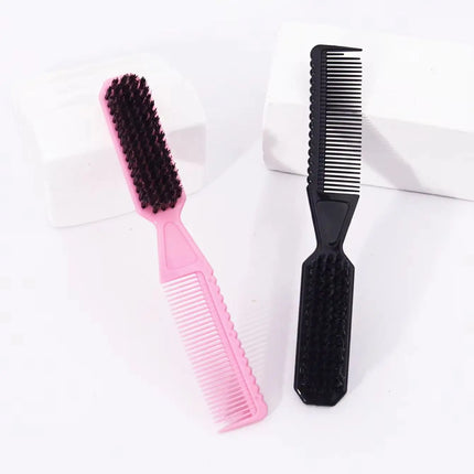 Professional hair comb brush set, dual head design, combing hair smoothly, edge brush cleaning, special for real hair wigs