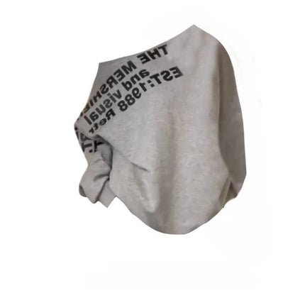 Sexy Oversize T-shirt Women Streetwear Letter Print Skew Collar Off Shoulder Long Sleeve Basic Top Korean Fashion Loose T-shirt