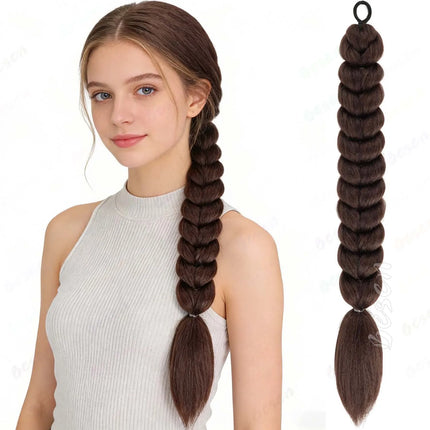 Synthetic Purple|Black|Brown|Pink Braids Ponytail Hair Extensions Long Ponytail for Kids Girls Halloween Cosplay Daily,Rumi Hair