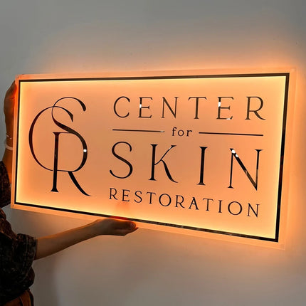 Custom Logo Neon Signs Business Personalized Floating Acrylic Business Sign Metal Acrylic LED Backlit Illuminated Decor Signs