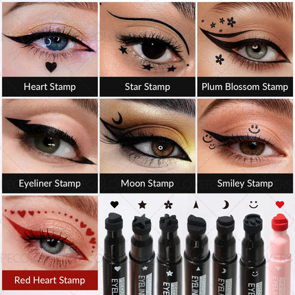 Double-ended Seal Liquid Eyeliner, Multiple Seal Styles, Quick-drying, Suitable for Various Makeup Looks, Eye Makeup