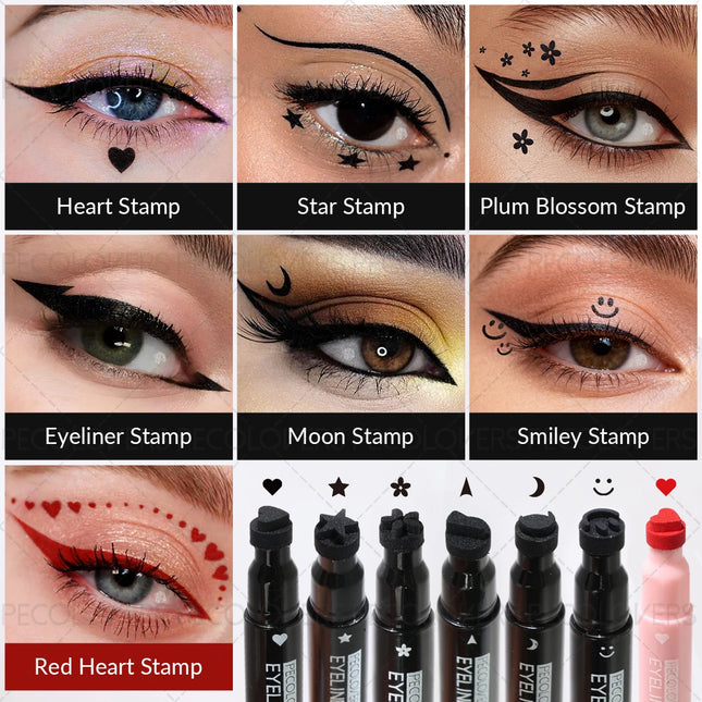 Double-ended Seal Liquid Eyeliner, Multiple Seal Styles, Quick-drying, Suitable for Various Makeup Looks, Eye Makeup