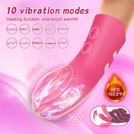Heating Finger Vibrator for Women Vagina Vibrator Clitoris Nipples Stimulator Female Masturbator Interaction Sex Toy for Couples