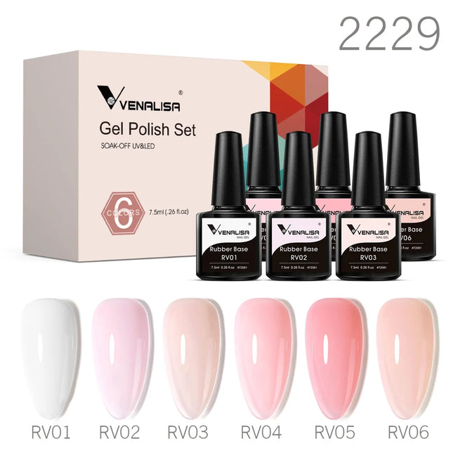 6pcs/kit VENALISA Valentine's Day Collection Lovely Pink Nails HEMA FREE TPO FREE Soak Off UV LED Semi Permanent Set Gel Varnish
